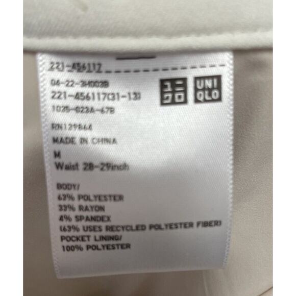 UNIQLO Pants Career Business Womens Size Medium White Pleated Front Trousers - Picture 3 of 5